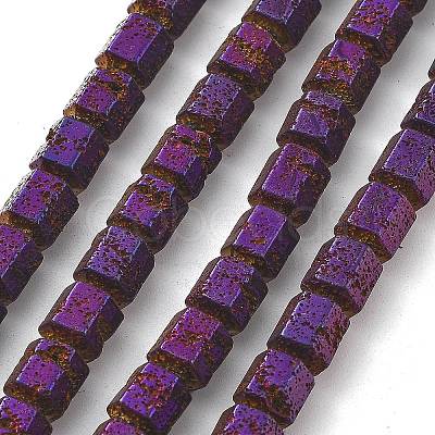 Electroplated Natural Lava Rock Beads Strands G-A251-A01-01I-1