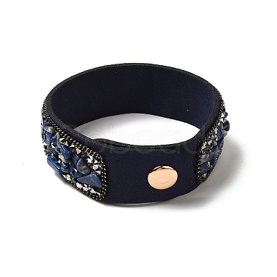 Faux Suede Snap Cord Bracelet BJEW-F428-11-1