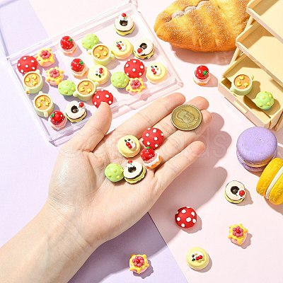 35Pcs 7 Styles Opaque Resin Cabochos RESI-CJ0005-08-1