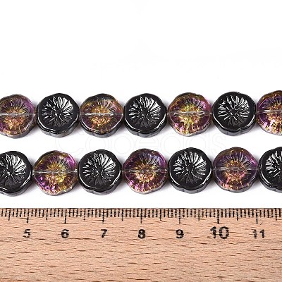 Half Electroplate Baking Paint Glass Beads Strands EGLA-K061-11A-AB11-1