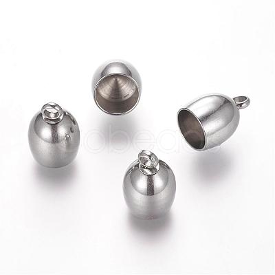 Tarnish Resistant 304 Stainless Steel Cord Ends STAS-P118-02-1