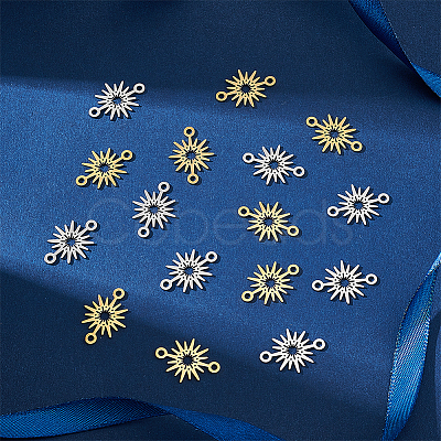 20Pcs 2 Colors 201 Stainless Steel Star Connector Charms STAS-UN0040-99-1