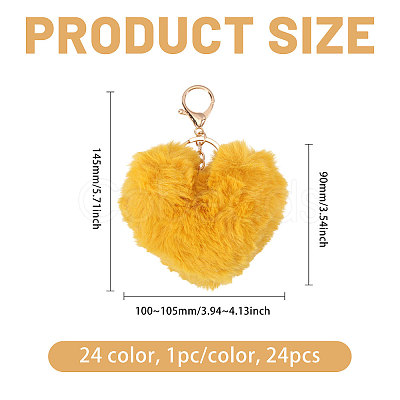 24Pcs Cloth Plush Keychains KEYC-WH0038-68-1