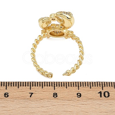 Brass Micro Pave Cubic Zirconia Cuff Rings RJEW-P167-02B-G-1