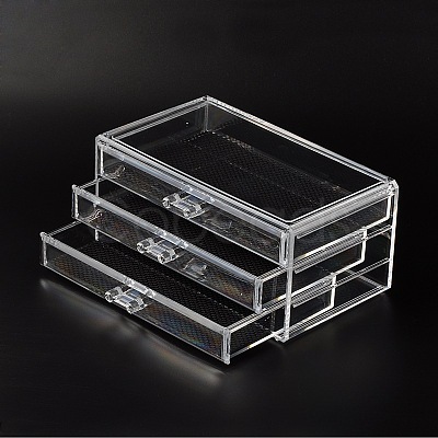 3 Compartments Plastic Jewelry Storage Boxes OBOX-O002-05-1