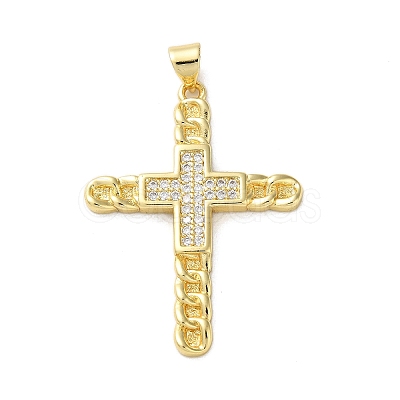 Brass Micro Pave Clear Cubic Zirconia Pendants KK-A212-06D-G-1