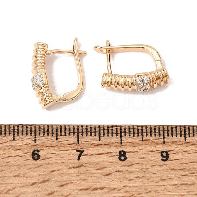 Brass Micro Pave Cubic Zirconia Hoop Earrings KK-CBACA55-08G-1