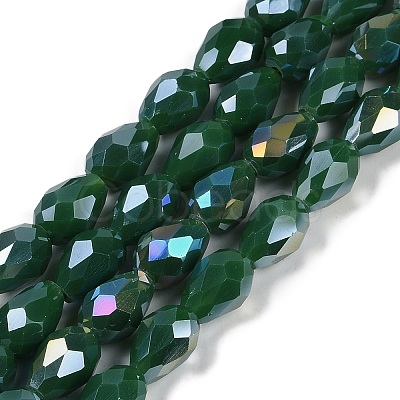 Opaque Solid Color Electroplate Glass Beads Strands EGLA-N013-P8mm-B04-1