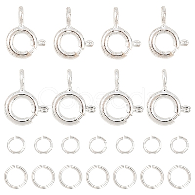 20Pcs 2 Styles Brass Spring Ring Clasps KK-YW0004-53-1