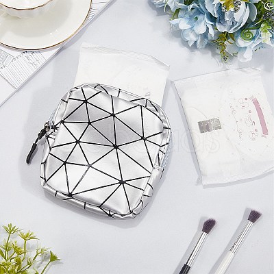 Square PU Leather Sanitary Napkin Storage Zipper Bags ABAG-WH20009-10A-1