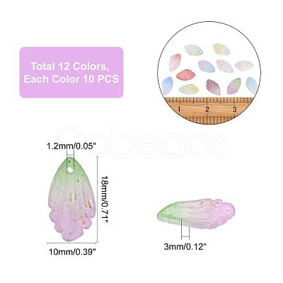 120Pcs 12 Colors Transparent Glass Pendants GLAA-PH0001-39-1