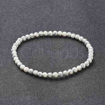 Synthetic Howlite Beaded Stretch Bracelets BJEW-D446-A-10-1