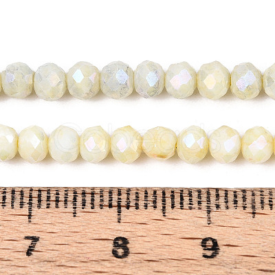 Anti-Tarnish Electroplate Rondelle Glass Beads Strands EGLA-T021-4mm-17-04-1