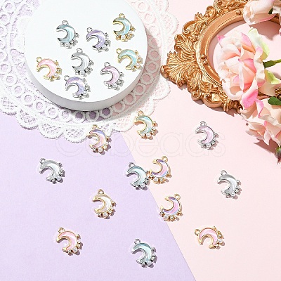 10Pcs Alloy Glass Pendants FIND-YW0008-90A-1
