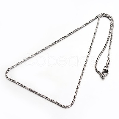 Non-Tarnish Rope Chain Necklaces STAS-L142-09-1