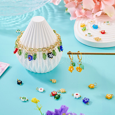 20Pcs Handmade Millefiori Glass Charms PALLOY-TADJ00004-1