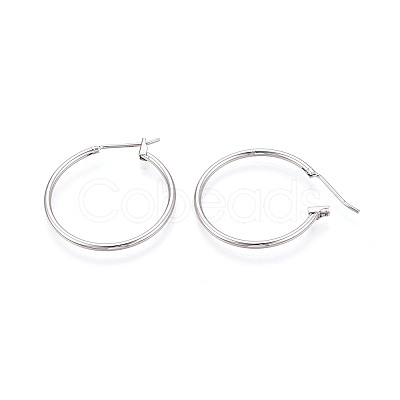304 Stainless Steel Hoop Earrings EJEW-T048-25C-P-1