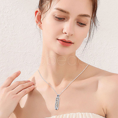 1Pc 304 Stainless Steel Tree of Life Hollow Column Pendant Pet Urn Ashes Necklaces NJEW-CA0001-28GP-1