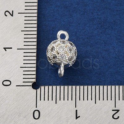 Brass Micro Pave Clear Cubic Zirconia Connector Charms KK-A230-06B-S-1