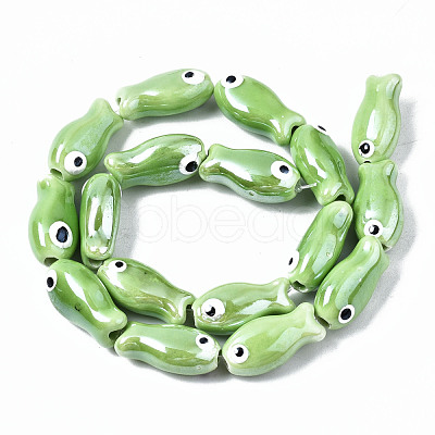 Handmade Porcelain Ceramic Beads Strands PORC-T006-03E-1