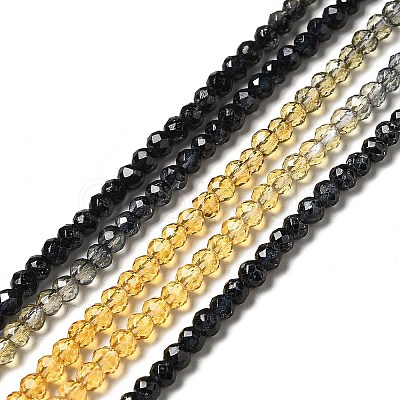 Transparent Gradient Color Glass Beads Strands GLAA-H021-01B-07-1