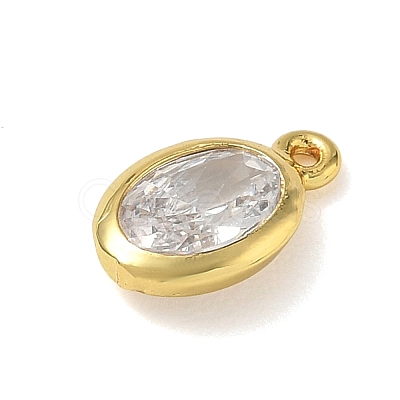 Brass Pave Cubic Zirconia Charms KK-CBA74BF-02G-04-1