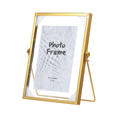 Iron & Glass Round Photo Frame AJEW-WH0554-31-1