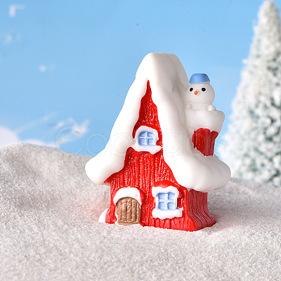 Christmas Themed Resin House Figurine XMAS-PW0001-091Q-1