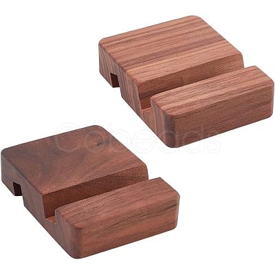 Walnut Wood Mobile Phone Holders AJEW-WH0248-154-1