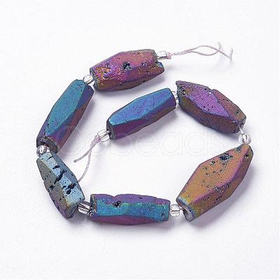 Electroplated Natural Quartz Crystal Beads Strands G-K174-03H-1