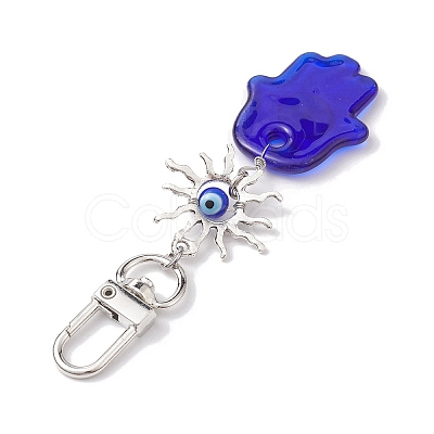Evil Eye Lampwork Pendant Decorations HJEW-JM01997-03-1