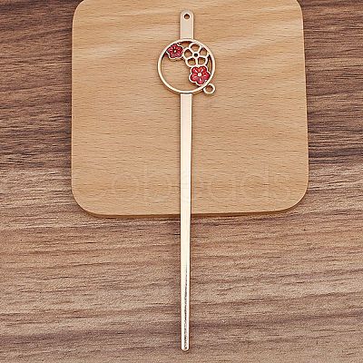 Ancient Style Alloy with Enamel Hair Stick Finding PW-WG8EAAB-01-1