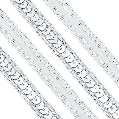 Sparkle Polyester Lace Ribbons OCOR-WH0090-67A-1
