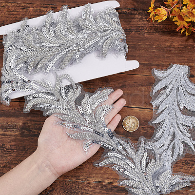 2.5 Yards Sparkle Polyester Flower Ribbon OCOR-GA0002-13-1