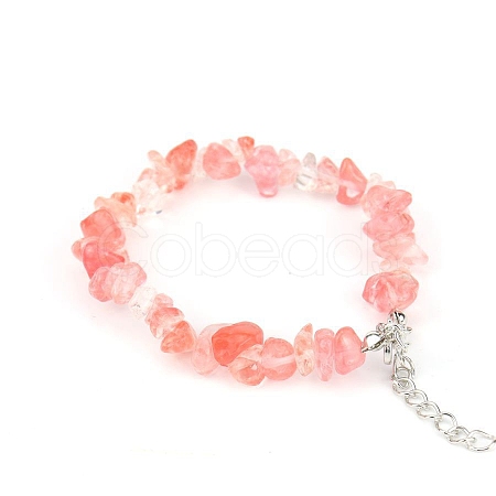 Synthetic Watermelon Stone Glass Bead Bracelets PW-WG11851-13-1
