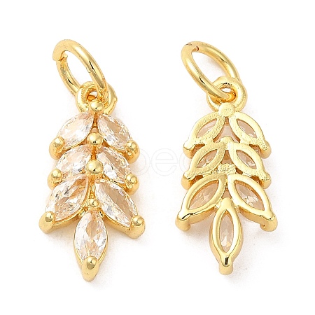 Rack Plating Brass Pave Cubic Zirconia Pendants KK-Z026-02G-1