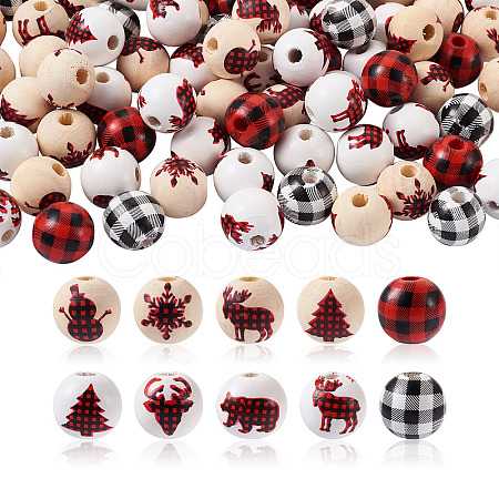 100Pcs Natural Wooden Beads WOOD-CD0001-22-1