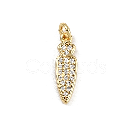 Brass Micro Pave Cubic Zirconia Charms KK-H077-02G-06-1