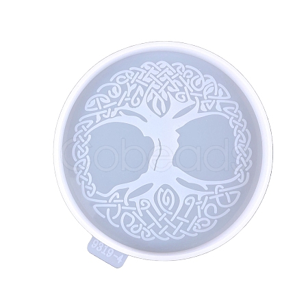 Flat Round with Tree of Life DIY Silicone Cup Mat Molds PW-WG16761-07-1
