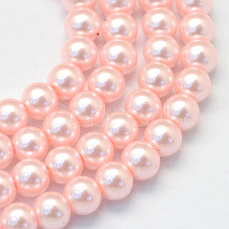 Baking Paint Pearlized Glass Pearl Round Bead Strands HY-Q003-6mm-70-1
