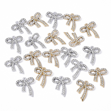 20Pcs 2 Colors Alloy Rhinestone Pendants FIND-YW0008-19-1