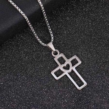 201 Stainless Steel Pendant Necklaces NJEW-D307-02P-D-1