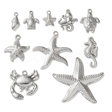 10Pcs Ocean Theme 304 Stainless Steel Pendants STAS-P426-04P-1