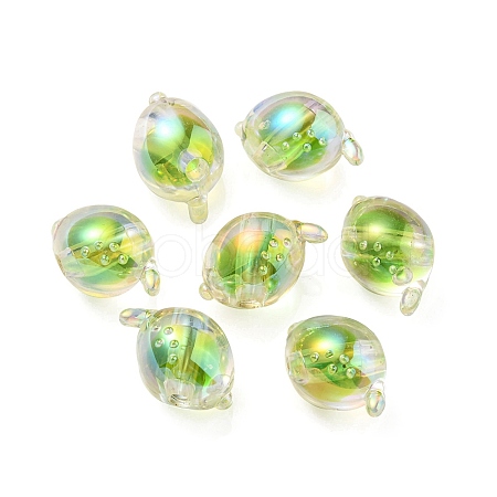 UV Plating Rainbow Iridescent Acrylic Beads OACR-F004-07E-1