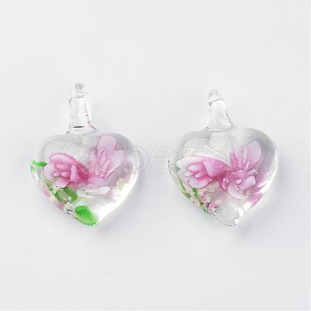 Handmade Luminous Lampwork Pendants LAMP-R136-04F-1
