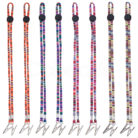 8Pcs 4 Colors Ethnic Style Cotton Cord Napkin Clip AJEW-FG0005-37-1