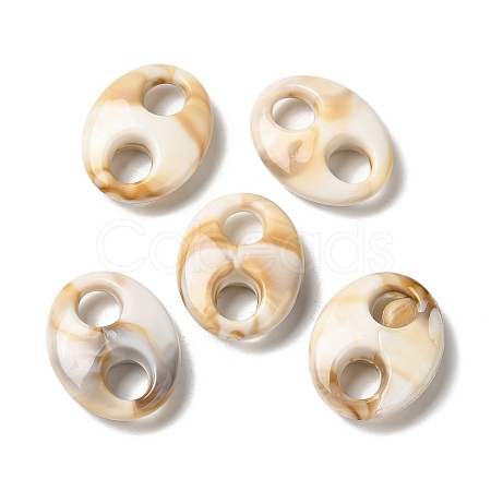 Opaque Acrylic Coffee Bean Connector Charms OACR-G042-04-1