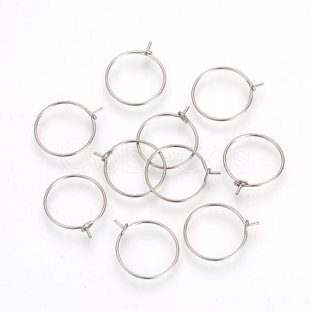 Tarnish Resistant 304 Stainless Steel Hoop Earrings X-STAS-R071-31-1