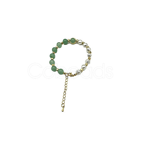 Natural Green Aventurine Round Beaded Bracelet NC1314-11-1