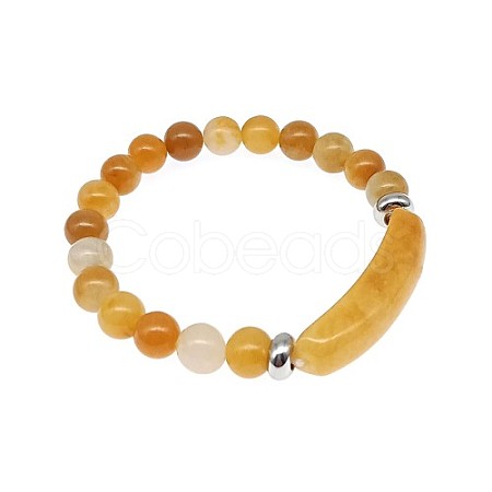 Natural Citrine Bead Stretch Bracelets for Women Men MZ7269-05-1